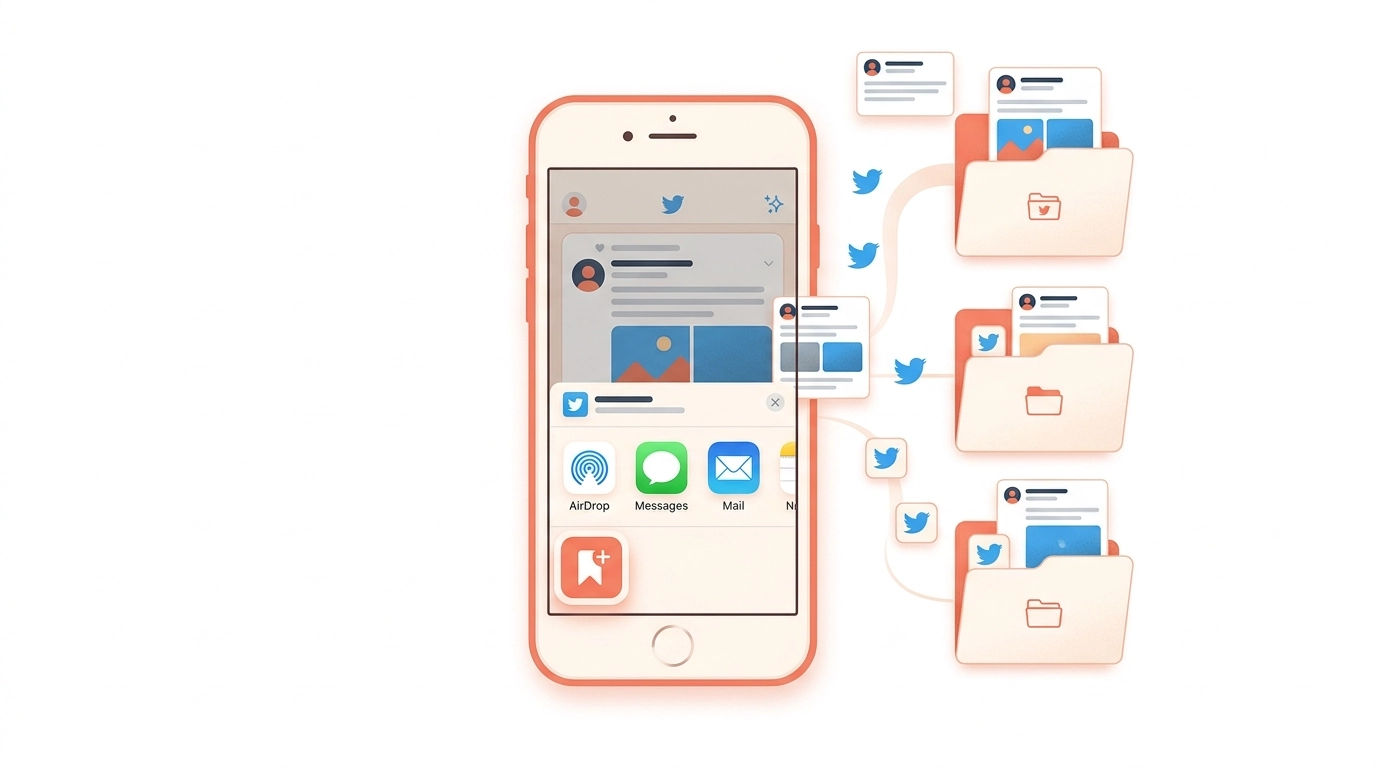 Saving tweets on iPhone using the share sheet