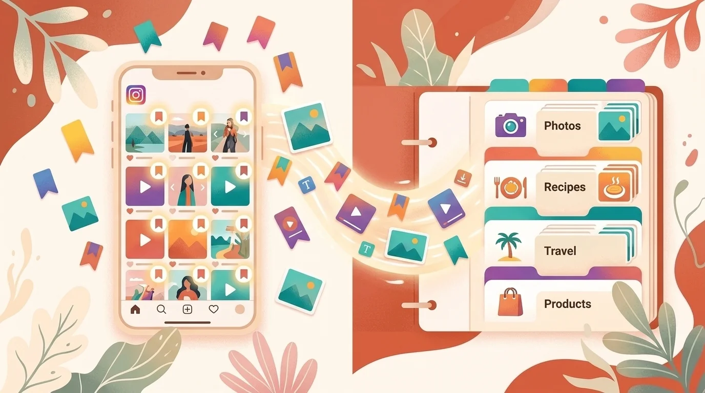 Salvando e organizando posts do Instagram em coleções categorizadas