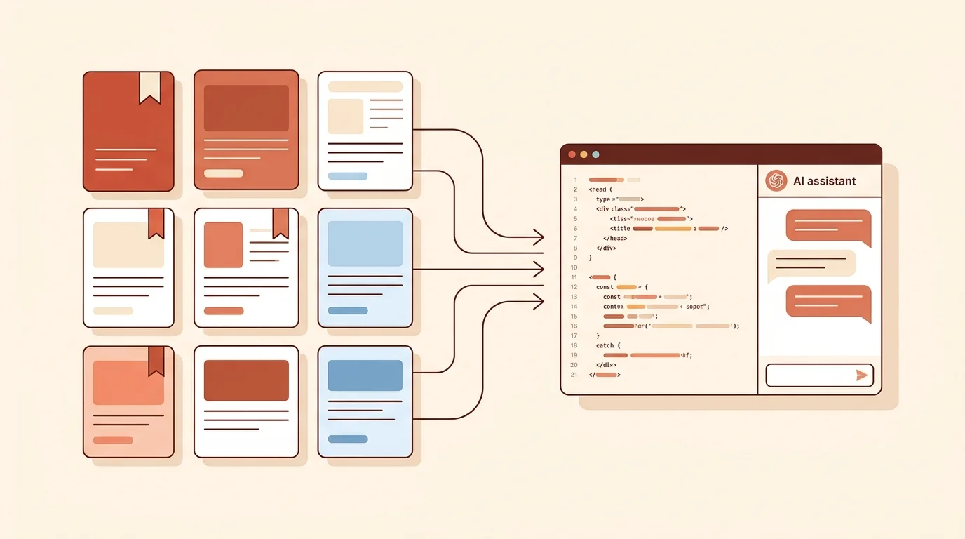Artigos salvos fluindo para um assistente de codificacao AI como contexto